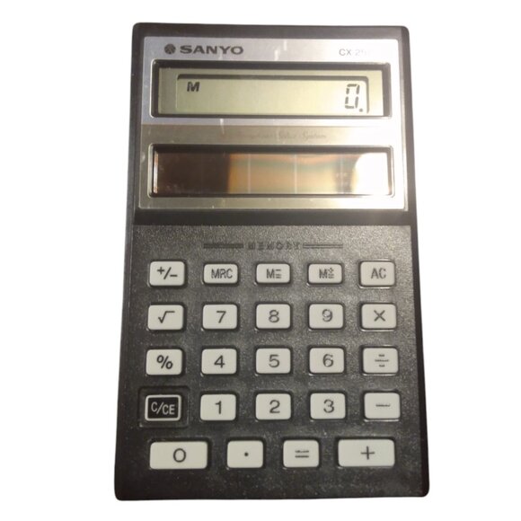 Vin. Sanyo Amorphous Solar Battery Calculator CX 2570 with Case/Booklet-Working - Picture 2 of 10